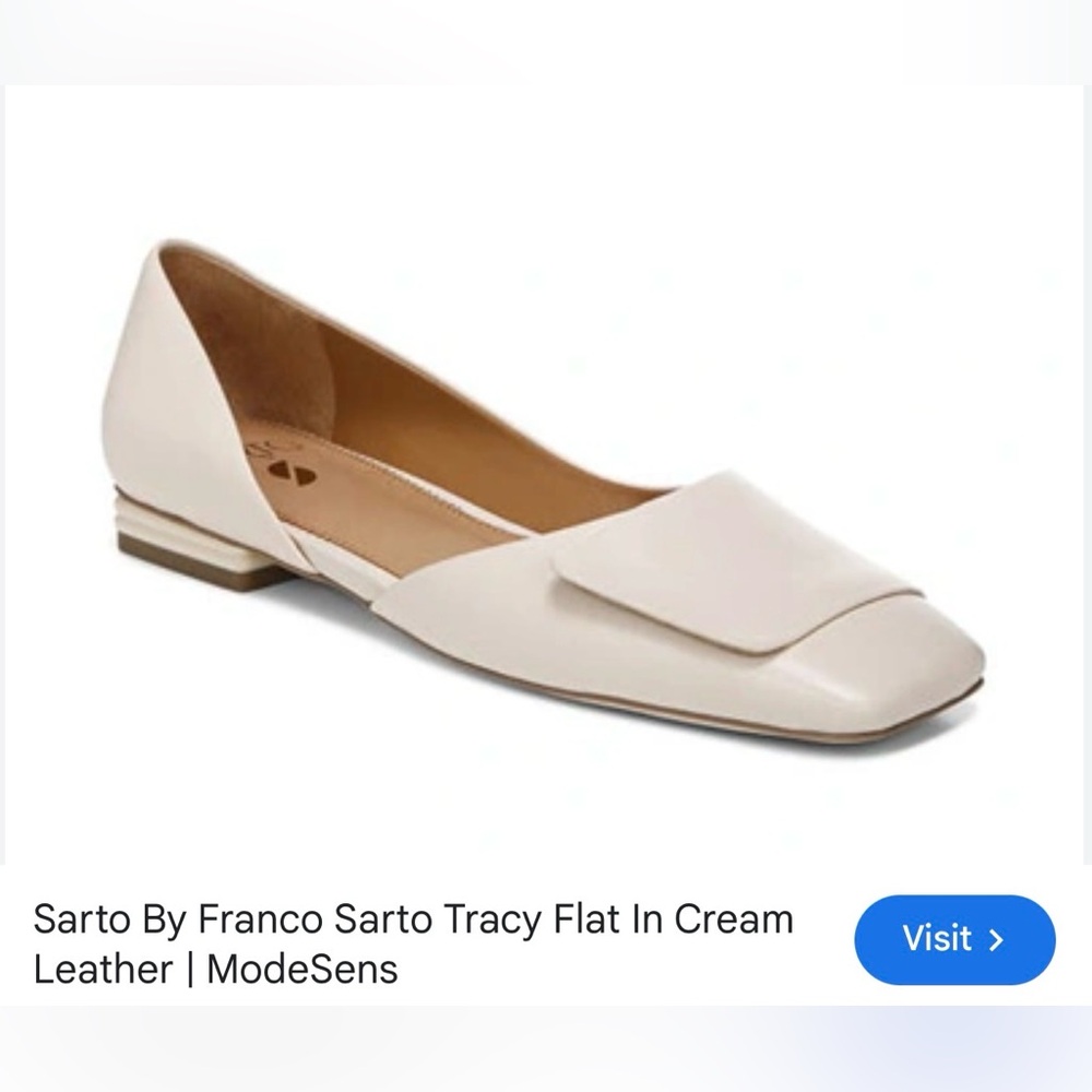 Franco Sarto Tracy Flat in Cream Leather size 6.5